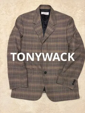 TONYWACK 테일러드 자켓 체크 무늬 울 혼방 M 사이즈