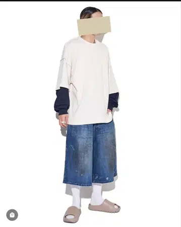 refomed REVERSIBLE L/S TEE 아이보리 네이비