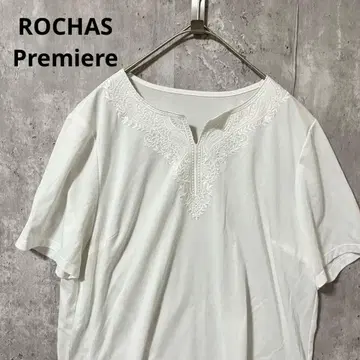 새상품급 ROCHAS Premiere 레이스 자수 스키퍼 심플 T셔츠