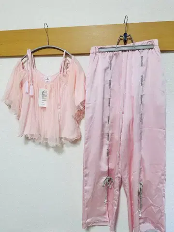 메리제니 상의 리본 팬츠 핑크