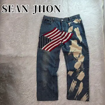[ 명작/초레어 ] Sean John 와이드 배기 데님 성조기 자수 XL