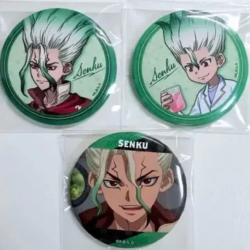 Dr.STONE 닥스토 이시가미 센쿠 캔뱃지 3개 세트.