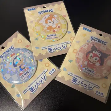 SONIC&FRIENDS x Sanrio 캔뱃지 소닉 3세트