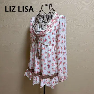 LIZ LISA 꽃무늬 긴팔 블라우스 튜닉 안감 있음 F 사이즈