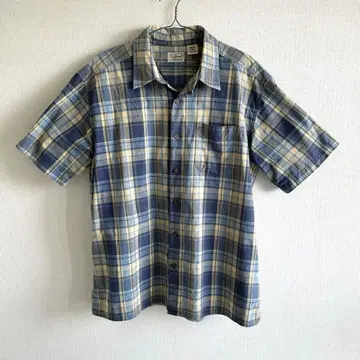 새상품급 L.L.Bean 반팔 체크 셔츠 엘엘빈 박스 셔츠