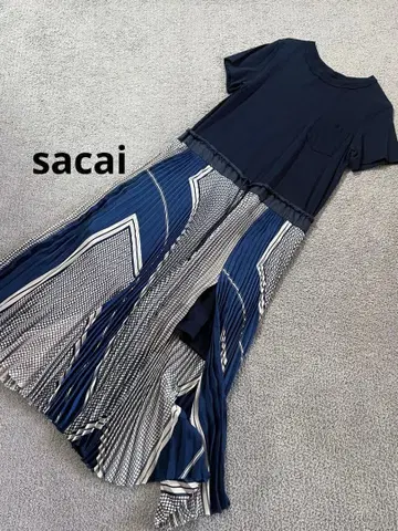 sacai 사카이 도킹 원피스 플리츠