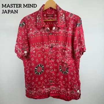 마스터마인드 재팬 실크 100 오픈 카라 셔츠 아로하 셔츠 반팔 셔츠