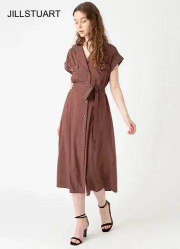 JILLSTUART 메이플 오픈 카라 원피스