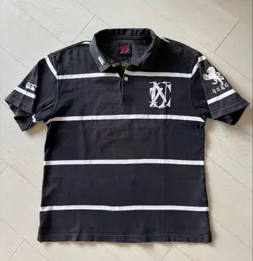 Canterbury 피케 셔츠 럭비 15번 자수 블랙 M