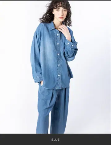 오즈모시스 셀룰로오스 데님 스티치 셔츠