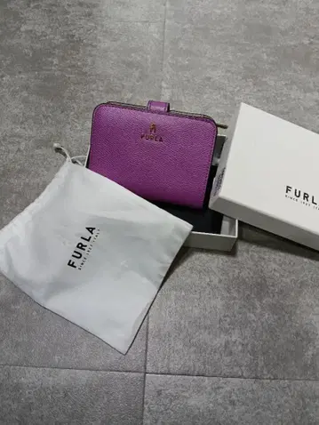 FURLA 훌라 접이식 지갑 여성용 까멜리아 퍼플