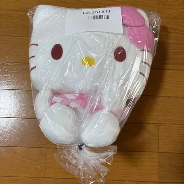 헬로키티 Hello Kitty 봉제 인형 핑크 체크 무늬