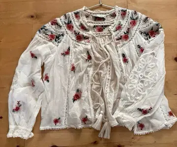ZARA 자수 레이스 블라우스 가디건 겉옷