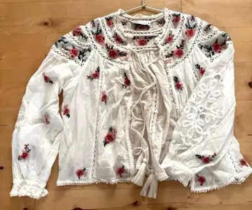 ZARA 자수 레이스 블라우스 가디건 겉옷