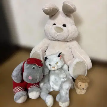 동물 봉제 인형 Big 토끼 하마 사자 고양이 4체 세트