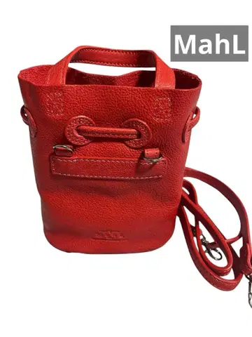 MahL+81 마르 빨간색 천연 가죽 2way 숄더백 숄더 사선 가케