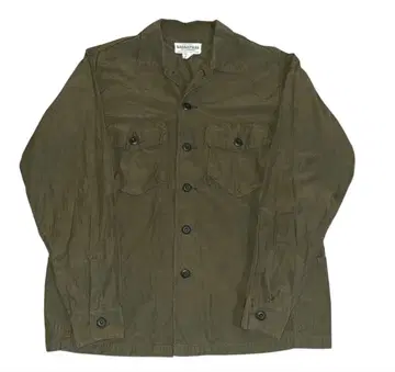 SASSAFRAS 헤링본 워크 셔츠 카키 일본제