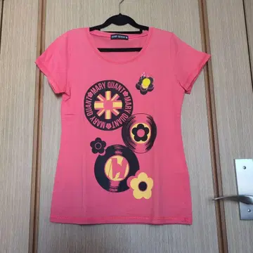 MARY QUANT 반팔 T셔츠 핑크 데이지 패턴