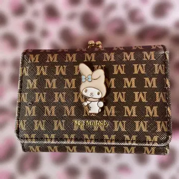 My Melody 3단 폴더형 지갑 브라운 M 패턴