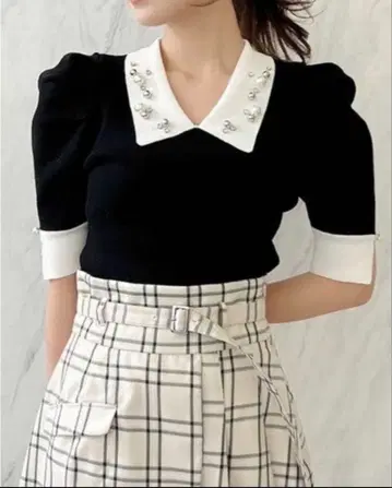 dazzlin 비쥬 칼라 니트탑