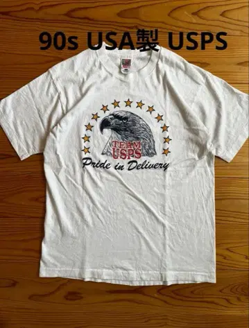 90s USA제 USPS 기업물 T셔츠 L 이글 프룻 오브 더 룸