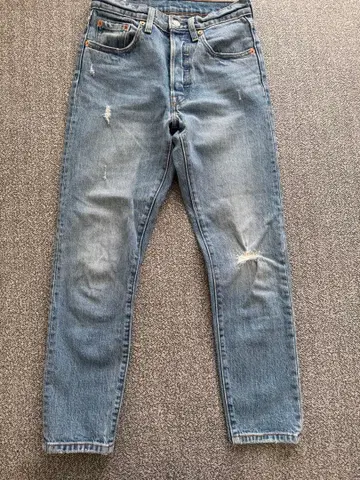 LEVI'S 501 데미지 가공 데님 W24 하이웨스트 스트레이트 색빠짐