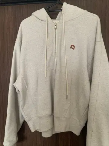 DUNST LEATHER LOGO ZIP-UP HOODIE