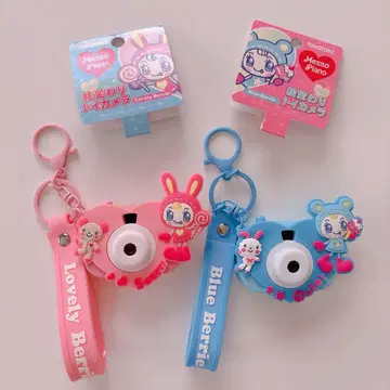 2개 세트 그림 변경 토이 카메라 메조 피아노 키링 스트랩