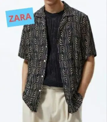 ZARA 남성용 텍스처 셔츠 L 사이즈