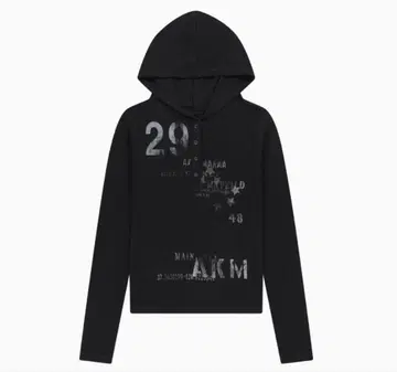 AAKAM Numbering Hooded Long Sleeve black