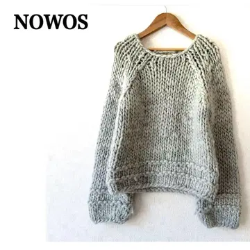 NOWOS Roving knit 로우 게이지 핸드 니트 아이스 블루