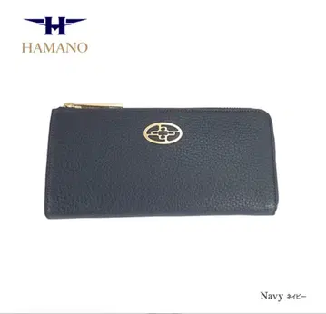 HAMANO HANAEL 장지갑 네이비 L자 지퍼