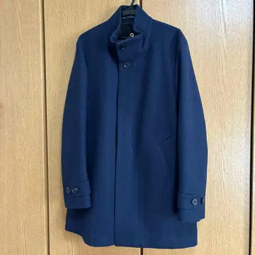 [ 새상품급 ] Paul Smith 히든 버튼 스탠드 카라 코트 네이비