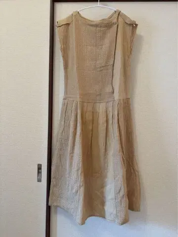 요건 레일 패치워크풍 원피스 도트 베이지