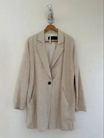 ZARA BASIC 헤링본 테일러드 자켓 베이지