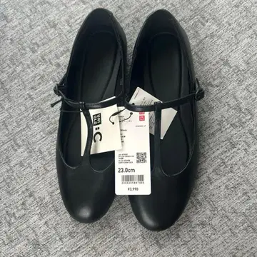 UNIQLO C T 스트랩 발레 슈즈 블랙 23cm 택 포함