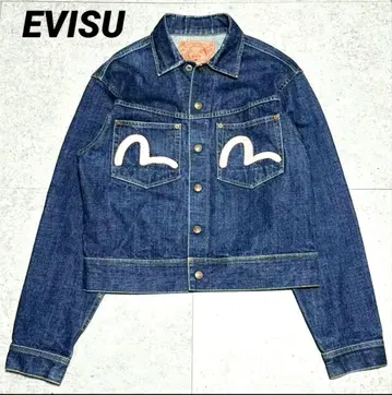 EVISU 갈매기 스티치 프린트 데님 자켓 XL