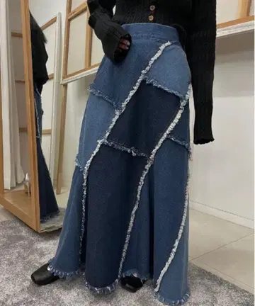 Ameri VINTAGE UND PATCHWORK DENIM SKIRT