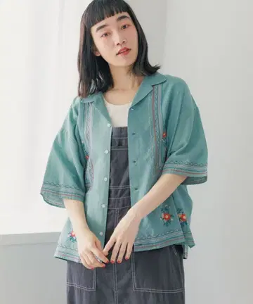 niko and - 플라워 자수 셔츠