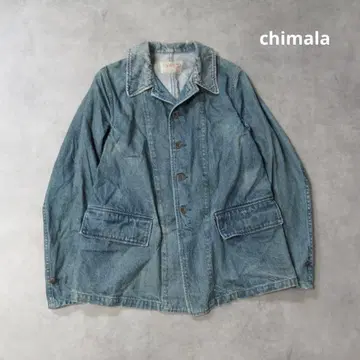 chimala / 페이드 데님 커버올 워크 자켓 구제 의류