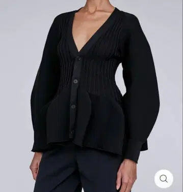 CFCL POTTERY PUFF SLEEVE CARDIGAN 블랙 가디건