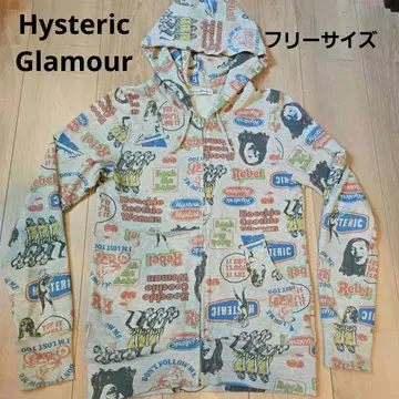 HYSTERIC GLAMOUR 올 패턴 지퍼 후드티 프리 사이즈