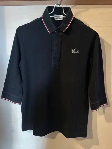 [레어템] LACOSTE 라코스테 5부 소매 피케 셔츠 블랙 사이즈 3