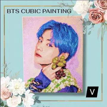 BTS V 태태 완성품 큐빅 페인팅 액자 포스터