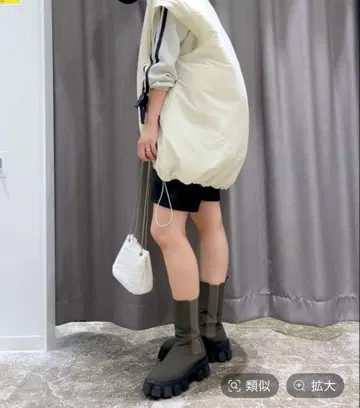 JEANASIS 러그 밑창 미들 부츠 그린 계열