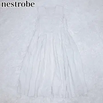 nest Robe 린넨 백 V넥 슬리브리스 원피스 아이보리 린넨