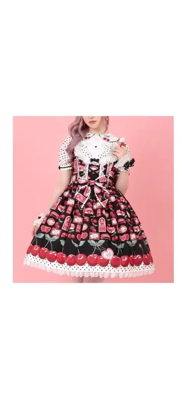 ANGELIC PRETTY 체리잼 라벨 오버롤 스커트