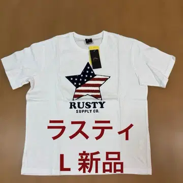 RUSTY 여성용 반팔 티셔츠 별 서핑 바다 화이트 L 사이즈