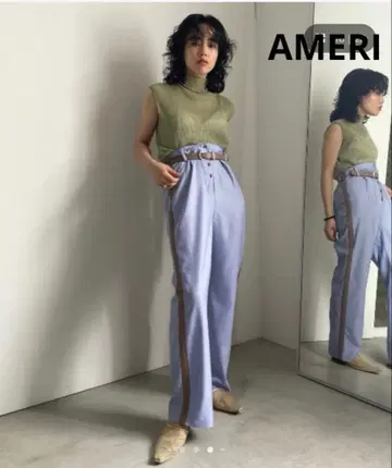 Ameri VINTAGE 사이드 라인 하이웨스트 슬랙스
