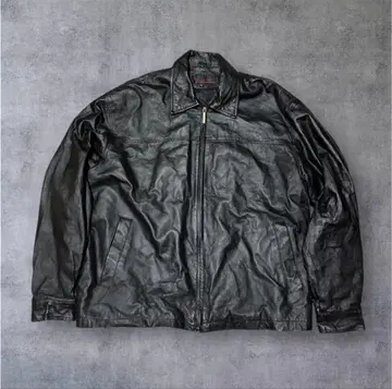 PHASE TWO 가죽 자켓 XL 천연 가죽 블랙 빈티지 90s